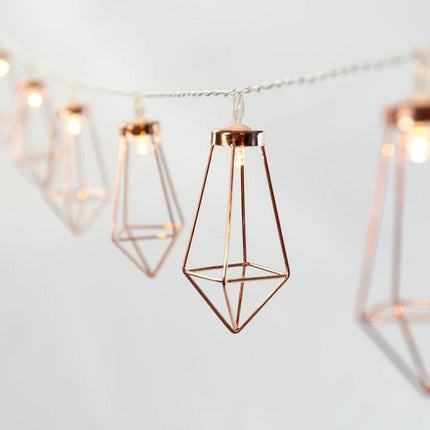 Dekorative Lichterkette 4M mit 20 Golden Diamant mit LED, Warm Licht, Batteriebetrieben