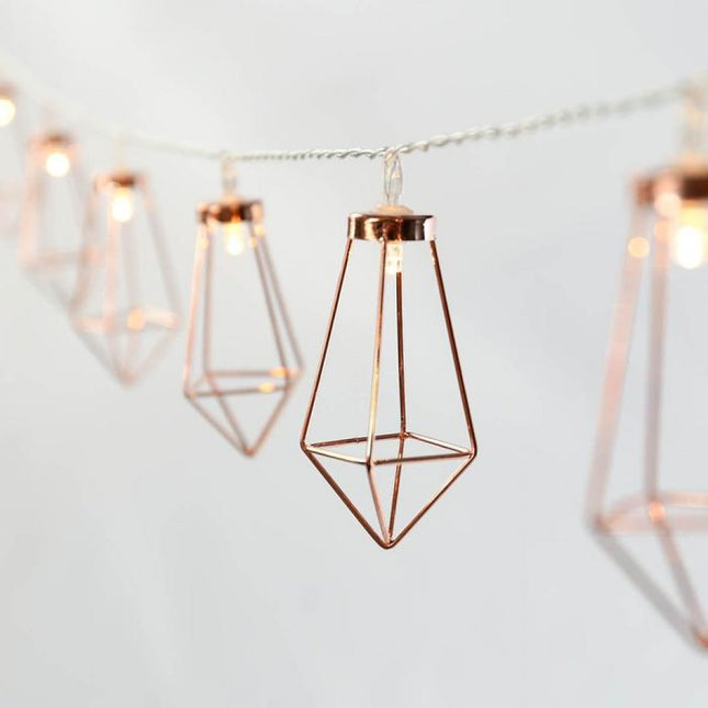 Dekorative Lichterkette 4M mit 20 Golden Diamant mit LED, Warm Licht, Batteriebetrieben