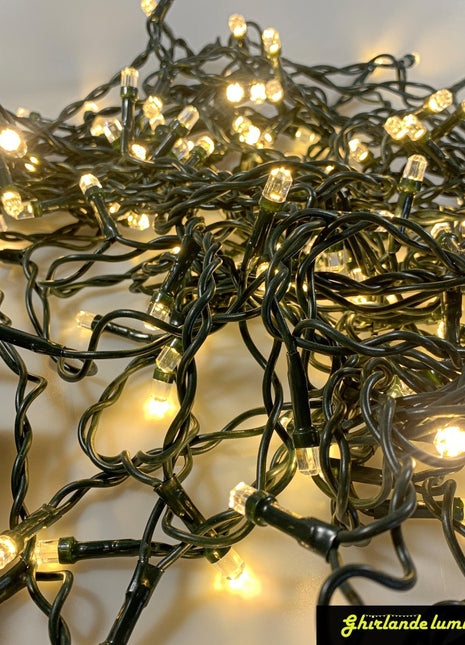 Eisregen Lichtervorhang 5,5M x 0,6M/ 0,8M/ 1M mit 360 LEDs, Dunkelgrün Kabel, 8 Programmen, Warm Licht, Verbindbar 22M, für Außen