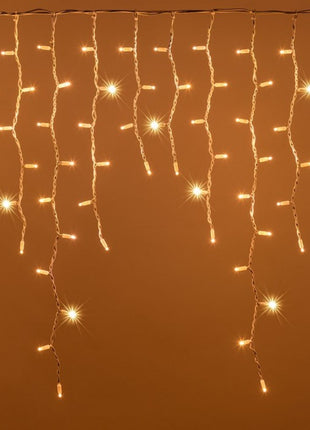 Eisregen Lichtervorhang 5,5M x 0,6M/ 0,8M/ 1M mit 360 LEDs, Weißes Kabel, 8 Programmen, Warm Licht, Verbindbar 22M, für Außen