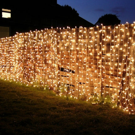 Lichtervorhang 3M × 5M mit 1500 Premium-LEDs, Schwarzes Kabel, Warm Licht, Verbindbar 18M, für Außen