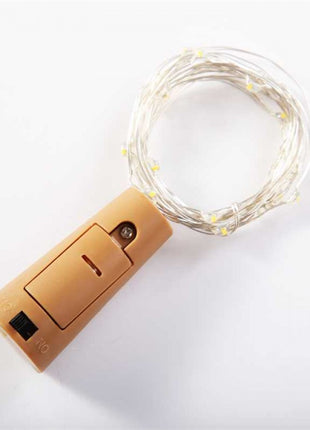 Flaschenlicht Korken mit Lichterkette 2M mit 20 Mini-LEDs, Warm Licht, mit Batterien enthalten