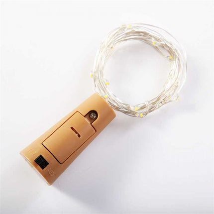 Flaschenlicht Korken mit Lichterkette 2M mit 20 Mini-LEDs, Warm Licht, mit Batterien enthalten