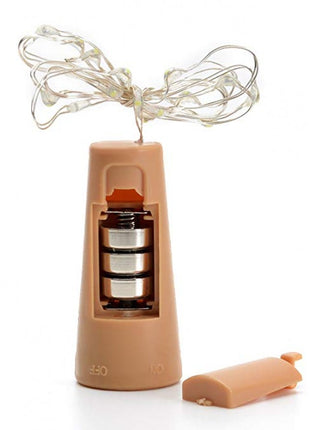 Flaschenlicht Korken mit Lichterkette 2M mit 20 Mini-LEDs, Warm Licht, mit Batterien enthalten