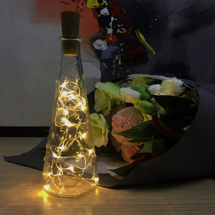 Flaschenlicht Korken mit Lichterkette 2M mit 20 Mini-LEDs, Warm Licht, mit Batterien enthalten