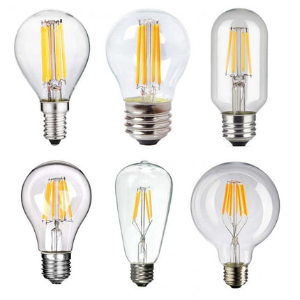 Große Lampe mit 6 LEDs Filament G95, E27, 6W, Glas, Warm Licht, für Außen