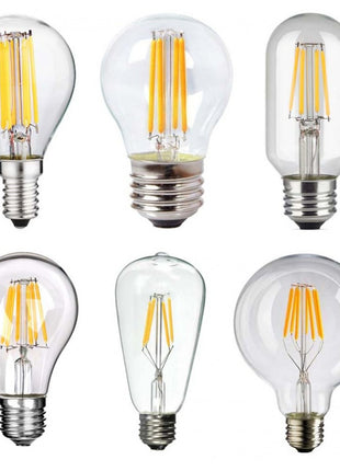 Große Lampe mit 8 LEDs Filament G95, E27, 8W, Glas, Warm Licht, für Außen