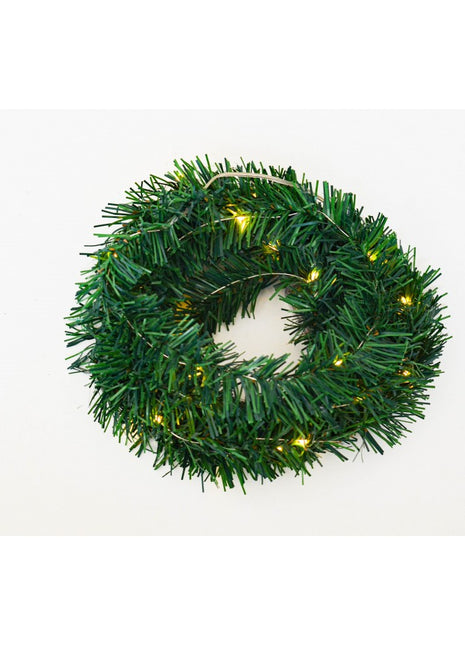 Weihnachtsgirlande 5M Tannengirlande mit 100 Mini-LEDs, Warm Licht, mit Batterien, für Außen