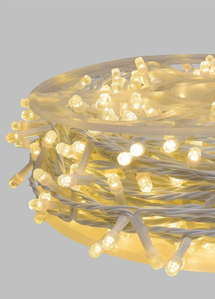 Lichterkette 50 m mit 500 LEDs, Warm Licht, Weißes Kabel, für den Außenbereich