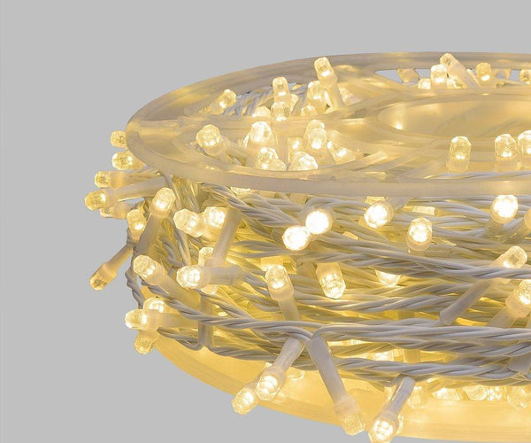 Weiße Lichterkette 50 m mit 500 LEDs, Warmweißes Licht, für Außen
