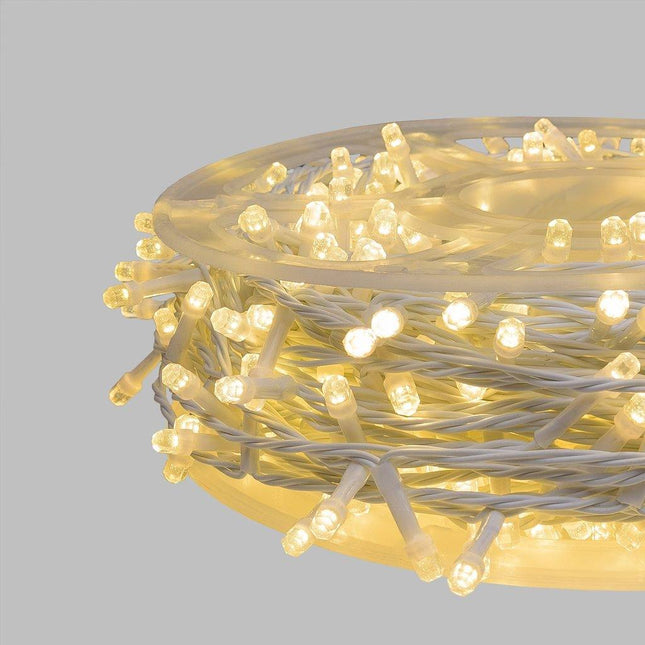 Lichterkette 50 m mit 500 LEDs, Warm Licht, Weißes Kabel, für den Außenbereich