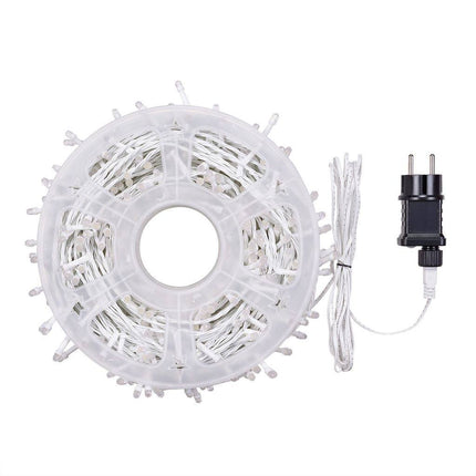 Lichterkette 50 m mit 500 LEDs, Warm Licht, Weißes Kabel, für den Außenbereich