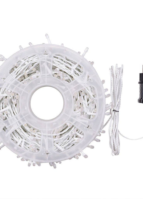 Lichterkette 50 m mit 500 LEDs, Warm Licht, Weißes Kabel, für den Außenbereich