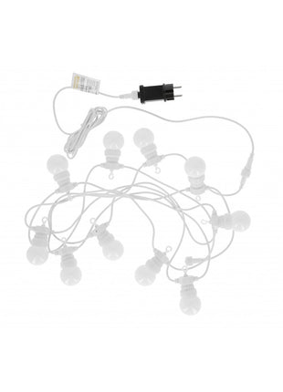 Lichterkette 5M mit 10 Klar LED-Lampen, Weißes Kabel, Natürliche Licht, Verbindbar 30M, für Außen