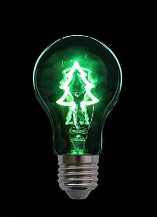 Leuchtmittel mit Tannenbaum LED Filament A60, E27, 2W, Glas, Grün Licht, für Außen