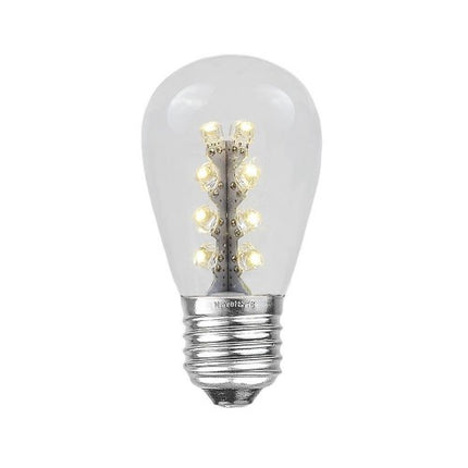 Lichterkette 10M mit 20 LED-Birnen, E27, 2W, Glas, Schwarzes Kabel, Verbindbar 250M, für Außen