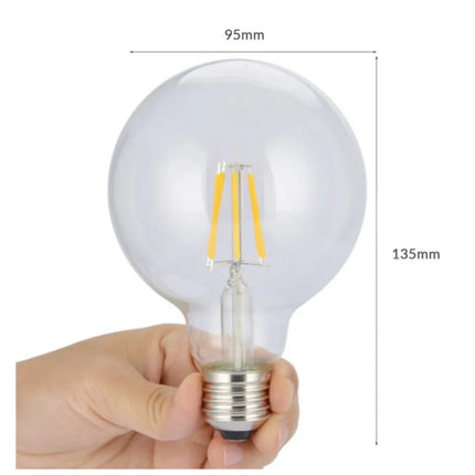 LED-Globelampe G95 mit Ø 95 mm und E27-Fassung