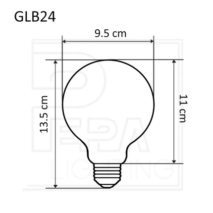 LED-Globelampe G95 mit Ø 95 mm und E27-Fassung