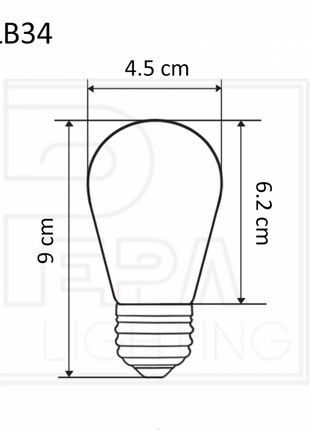 Leuchtmittel auf Diamantschliff Stil S14, E27, 1W, Kunststoff, Dimmbar, Warm Licht, für Außen