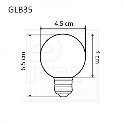 Leuchtmittel mit 2 LEDs Filament G45, E27, 2W, Kunststoff, Warm Licht, für Außen
