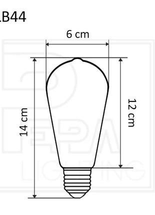 Leuchtmittel mit 2 LEDs Filament ST64, E27, 2W, Kunststoff, Dimmbar, Warm Licht, für Außen
