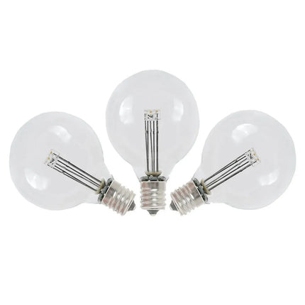 LED-Leuchtmittel G50 E12 aus klarem Kunststoff mit 3 LEDs