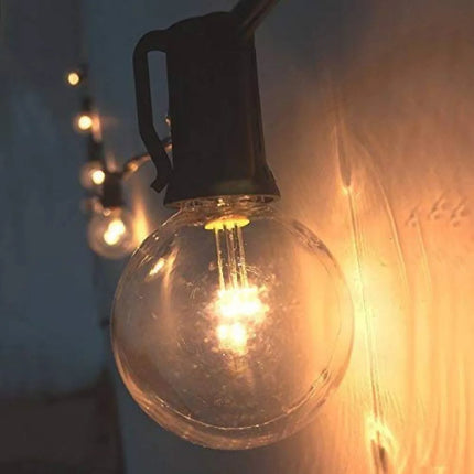 Außenlichterkette mit G40 LED-Leuchtmitteln und warmweißem Licht