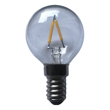 LED-Leuchtmittel G40, E14S, 2W, Glas, Dimmbar, Warm Licht, für Außen