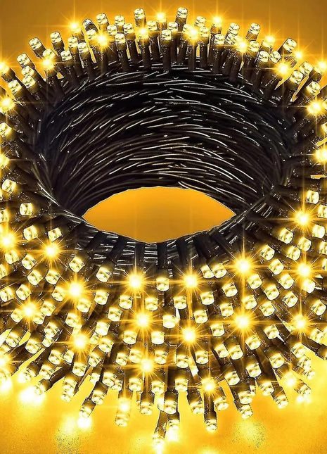 Lichterkette 200M mit 1000 LEDs, Schwarzes Kabel, Warm Licht, für Außen