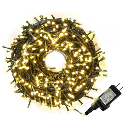Lichterkette 200M mit 1000 LEDs, Schwarzes Kabel, Warm Licht, für Außen