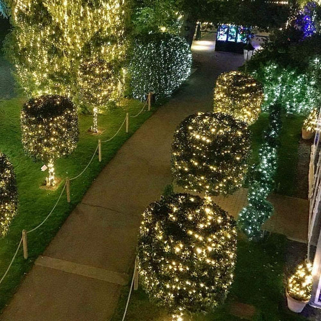 Lichterkette 200M mit 2000 LEDs, Warm Licht mit Transformator und Fernbedienung, für Außen