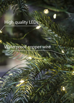 Lichterkette 200M mit 2000 LEDs, Warm Licht mit Transformator und Fernbedienung, für Außen