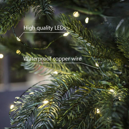 Lichterkette 200M mit 2000 LEDs, Warm Licht mit Transformator und Fernbedienung, für Außen