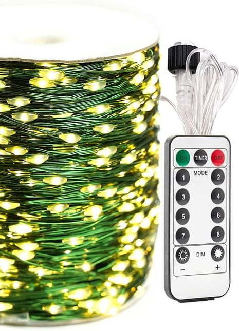 Lichterkette 200M mit 2000 LEDs, Warm Licht mit Transformator und Fernbedienung, für Außen