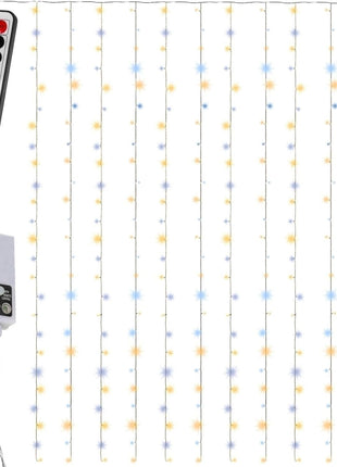 Lichtervorhang 3M × 3M mit 300 LEDs, Durchsichtig Kabel, Warm Licht und Flash, Verbindbar 15M, für Außen