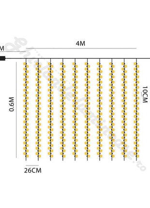 Lichtervorhang 4M x 0.6M mit 96 LEDs, Durchsichtig Kabel, Warm Licht, Verbindbar 20M für Außen