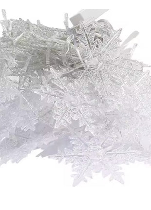 Eiszapfen Schneeflocke Fenster Vorhang 4M x 0.6M mit 96 LEDs, Durchsichtig Kabel, Warm Licht, Verbindbar 24M, für Außen