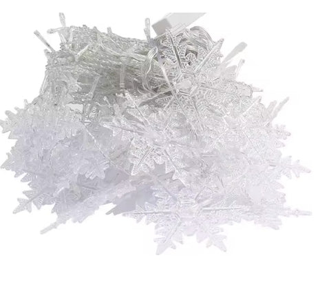 Eiszapfen Schneeflocke Fenster Vorhang 4M x 0.6M mit 96 LEDs, Durchsichtig Kabel, Warm Licht, Verbindbar 24M, für Außen