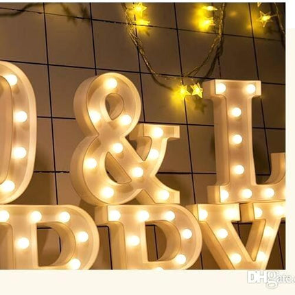 LED Leuchten Et-Zeichen Symbol ''&'', Kunststoff, Warm Licht, mit Batteriebetrieb