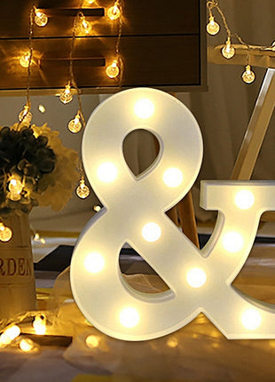 LED Leuchten Et-Zeichen Symbol ''&'', Kunststoff, Warm Licht, mit Batteriebetrieb