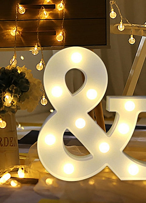 LED Leuchten Et-Zeichen Symbol ''&'', Kunststoff, Warm Licht, mit Batteriebetrieb