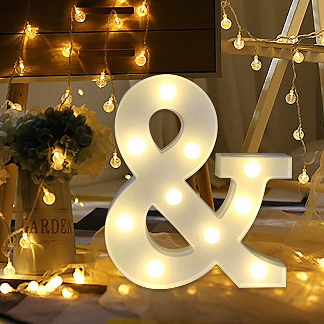 LED Leuchten Et-Zeichen Symbol ''&'', Kunststoff, Warm Licht, mit Batteriebetrieb