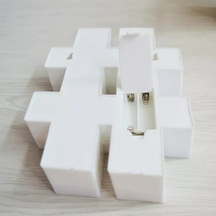 LED Leuchten Doppelkreuz Symbol ''#'', Kunststoff, Warm Licht, mit Batteriebetrieb