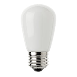 Lichterkette 5M mit 10 Mattweiß LED-Birnen, E27, 1W, Kunststoff, Dimmbar, Weißes Kabel, Verbindbar 1000M, für Außen
