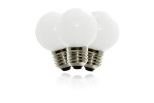 Mattweiß LED-Lampe G45, E27, 1W, Kunststoff, Dimmbar, Warm Licht, für Außen