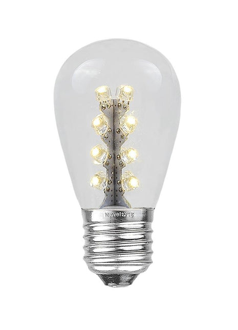 Leuchtmittel mit 16 LEDs S14, E27, 2W, Glas, Warm Licht, für Außen