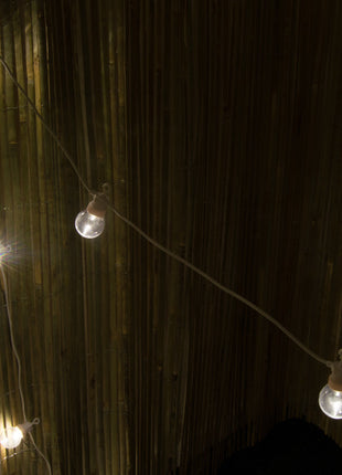 Lichterkette 5M mit 10 Klar LED-Lampen, Weißes Kabel, Natürliche Licht, Verbindbar 30M, für Außen