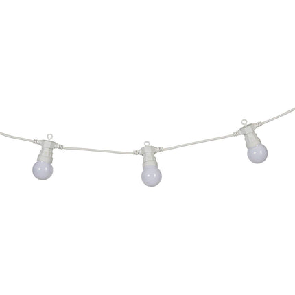Lichterkette 10M mit 20 Matt LED-Lampen, Weißes Kabel, Natürliche Licht, Verbindbar 30M, für Außen
