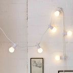 GL047 - Lichterkette 5M mit 10 Matt LED-Lampen, Weißes Kabel