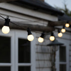 GL106 - Lichterkette 5M mit 10 Matt LED-Lampen, Schwarzes Kabel